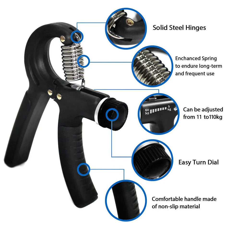 Adjustable Hand Gripper for Grip, Wrist & Forearm Training