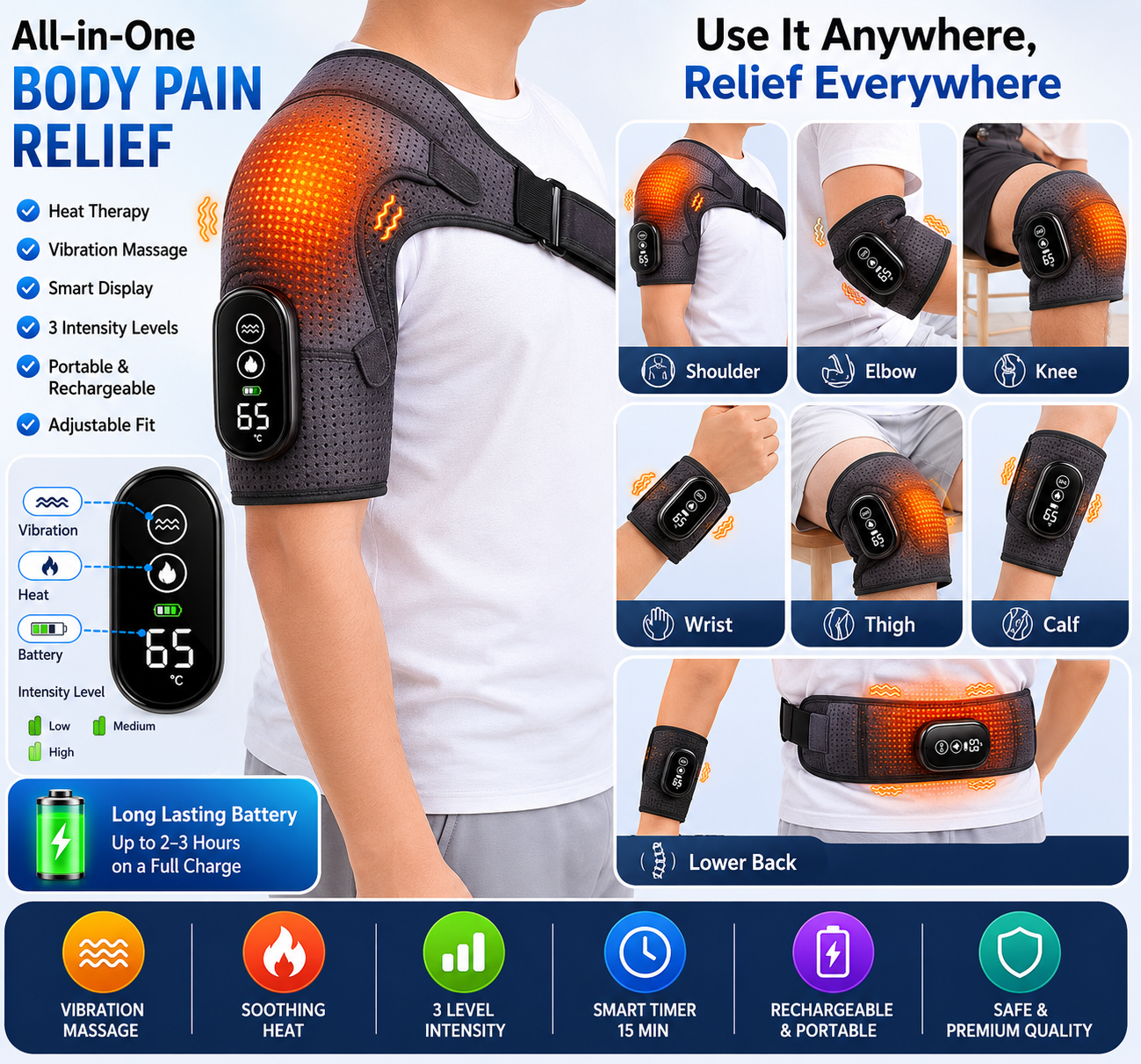 Heating Shoulder Brace Compression with Vibration