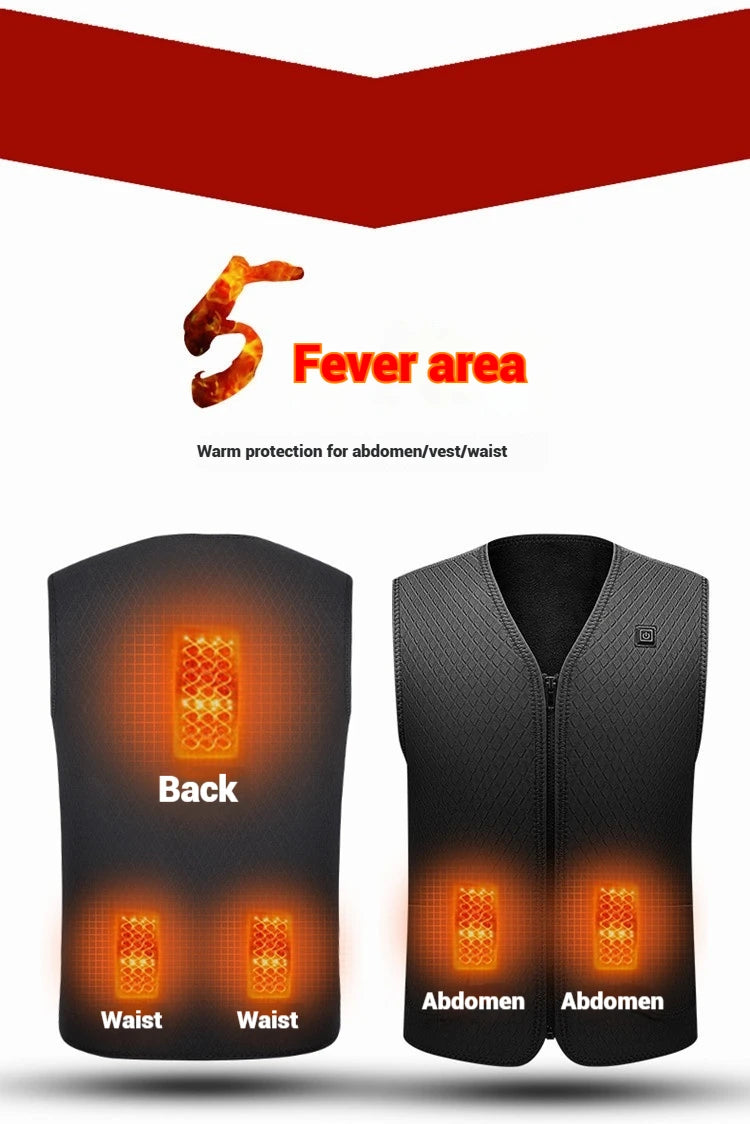 Usb Heated Vest for Men Women Electric Smart Heating Jacket Thermal Waistcoat Lightweight Warm Self Heating Vest Padded Jacket