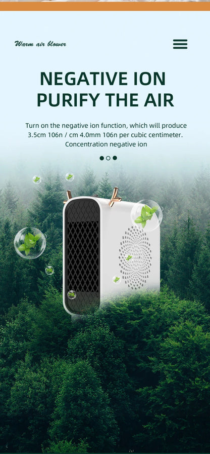 Mini Electric Heater Portable Desktop Low Consumption Warm Heating Fans for Home Office Hand Foot Warmer Heater for Winter 500W