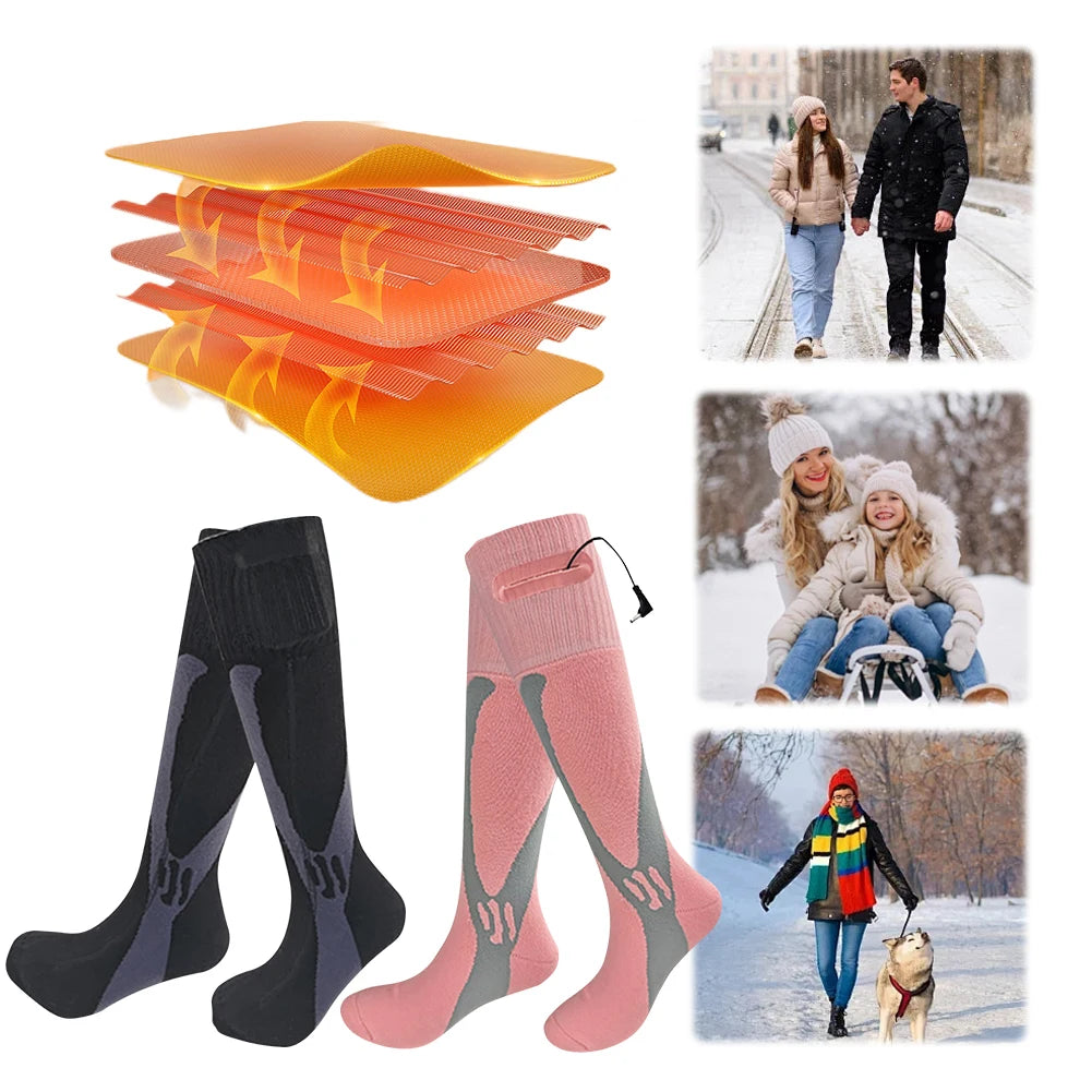 Electric Heated Socks Electric Heating Socks Fast Heating Battery Heated Socks Breathable Warm Winter Socks for Camping Hiking
