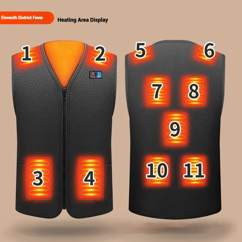 Usb Heated Vest for Men Women Electric Smart Heating Jacket Thermal Waistcoat Lightweight Warm Self Heating Vest Padded Jacket