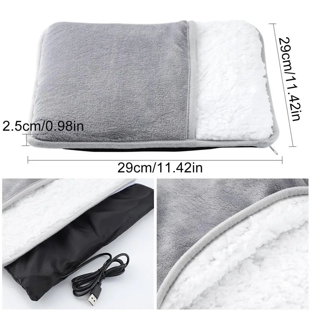 Foot Warmer USB Foot Heater Electric Foot Heating Pad Fast Heating Soft Plush Electric Foot Warmer for Home Heated Feet Warmer