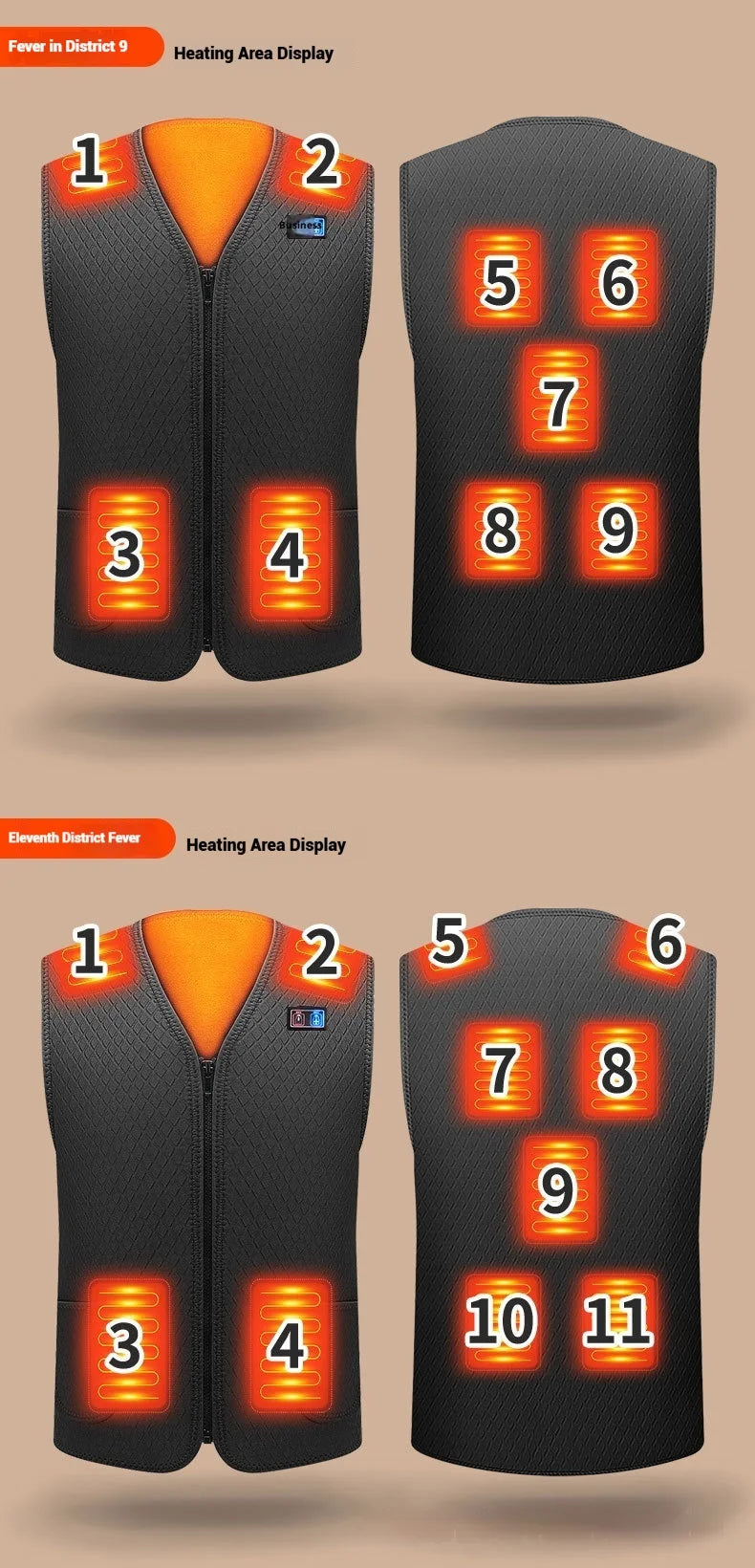 Usb Heated Vest for Men Women Electric Smart Heating Jacket Thermal Waistcoat Lightweight Warm Self Heating Vest Padded Jacket