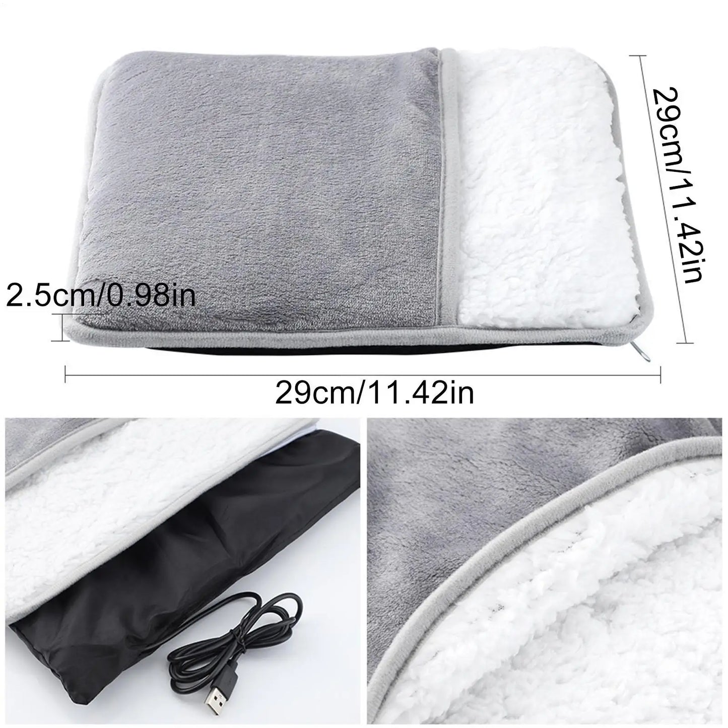 Foot Warmer USB Foot Heater Electric Foot Heating Pad Fast Heating Soft Plush Electric Foot Warmer for Home Heated Feet Warmer