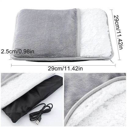Foot Warmer USB Foot Heater Electric Foot Heating Pad Fast Heating Soft Plush Electric Foot Warmer for Home Heated Feet Warmer