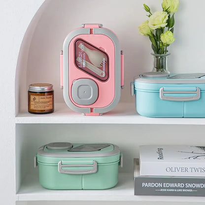 1Pcs Convenient Insulated Lunch Box European Oval Sealed Fresh-keeping Lunch Box Double-layer Household Adult Bento Box