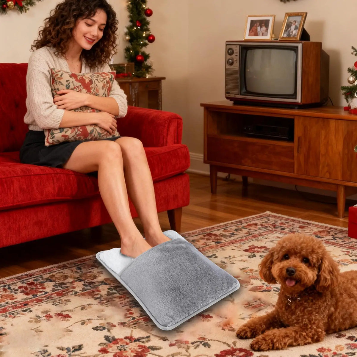 Foot Warmer USB Foot Heater Electric Foot Heating Pad Fast Heating Soft Plush Electric Foot Warmer for Home Heated Feet Warmer