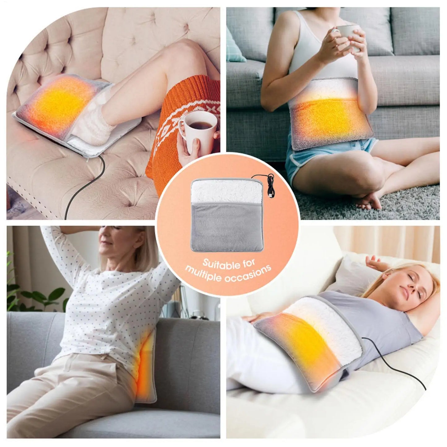 Foot Warmer USB Foot Heater Electric Foot Heating Pad Fast Heating Soft Plush Electric Foot Warmer for Home Heated Feet Warmer