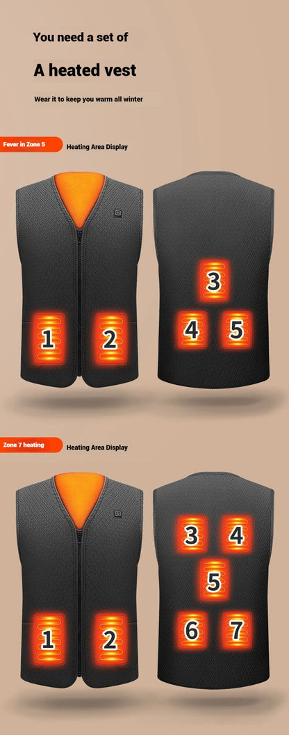 Usb Heated Vest for Men Women Electric Smart Heating Jacket Thermal Waistcoat Lightweight Warm Self Heating Vest Padded Jacket