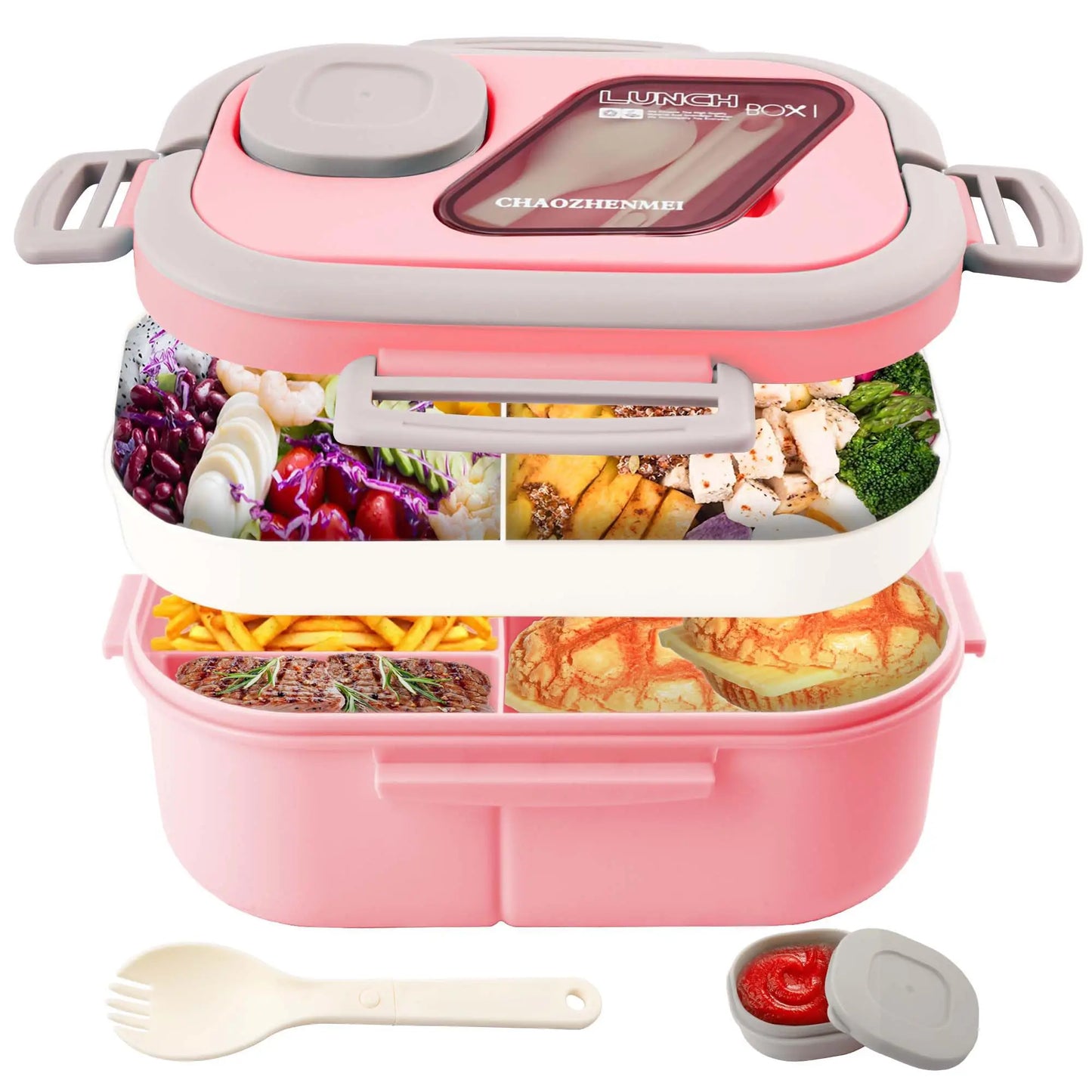 1Pcs Convenient Insulated Lunch Box European Oval Sealed Fresh-keeping Lunch Box Double-layer Household Adult Bento Box