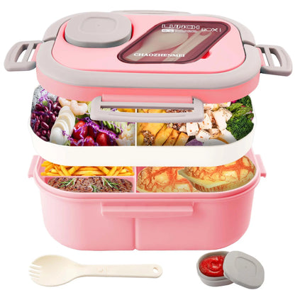 1Pcs Convenient Insulated Lunch Box European Oval Sealed Fresh-keeping Lunch Box Double-layer Household Adult Bento Box