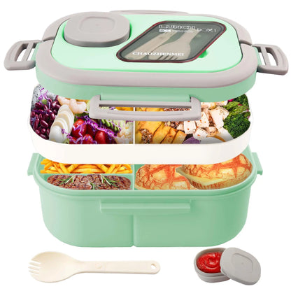 1Pcs Convenient Insulated Lunch Box European Oval Sealed Fresh-keeping Lunch Box Double-layer Household Adult Bento Box