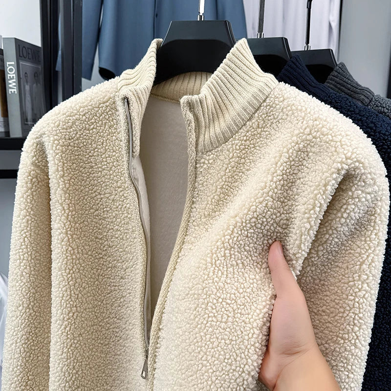 High Quality Mens Fleece Lined Jacket Full Zip Sweatshirt Winter Fall Casual Hooded Jackets Hoodie Fleece Outwear Sherpa Hoodies
