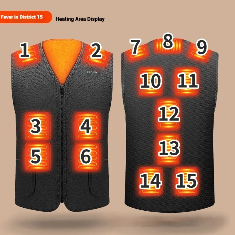 Usb Heated Vest for Men Women Electric Smart Heating Jacket Thermal Waistcoat Lightweight Warm Self Heating Vest Padded Jacket