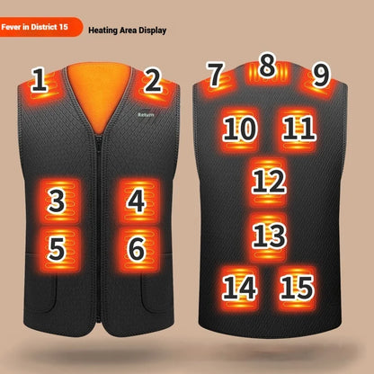 Usb Heated Vest for Men Women Electric Smart Heating Jacket Thermal Waistcoat Lightweight Warm Self Heating Vest Padded Jacket
