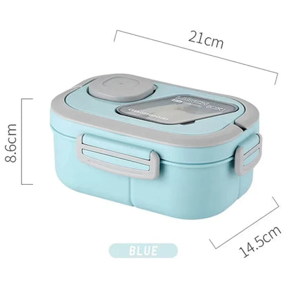 1Pcs Convenient Insulated Lunch Box European Oval Sealed Fresh-keeping Lunch Box Double-layer Household Adult Bento Box