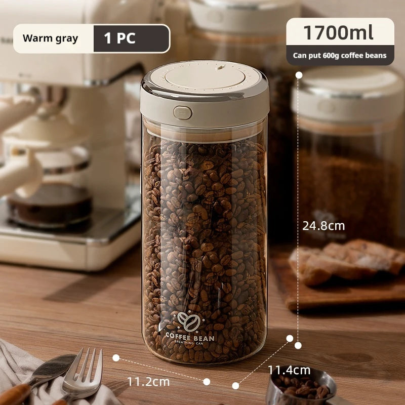 Vacuum Sealed Coffee Bean Storage Jar