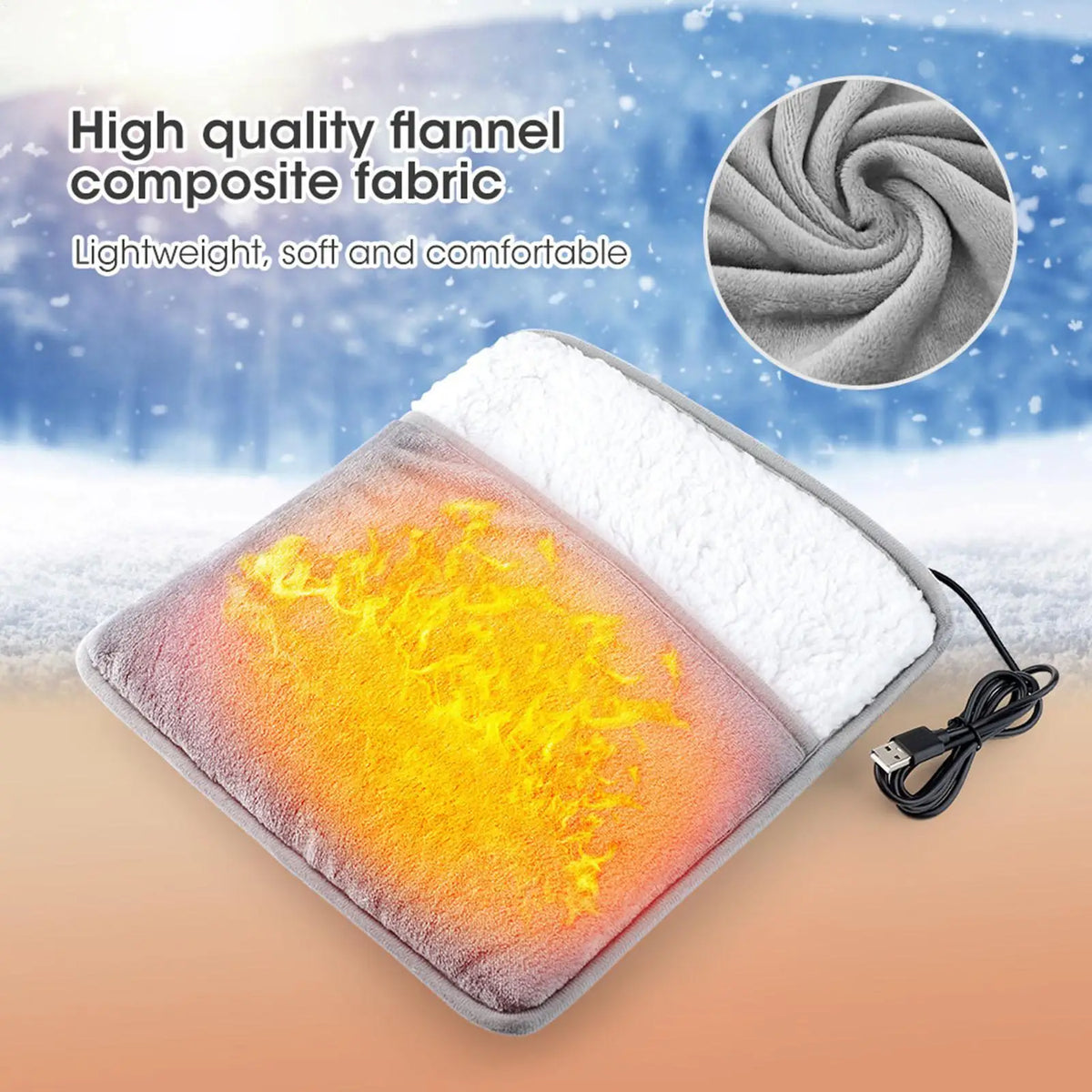 Foot Warmer USB Foot Heater Electric Foot Heating Pad Fast Heating Soft Plush Electric Foot Warmer for Home Heated Feet Warmer