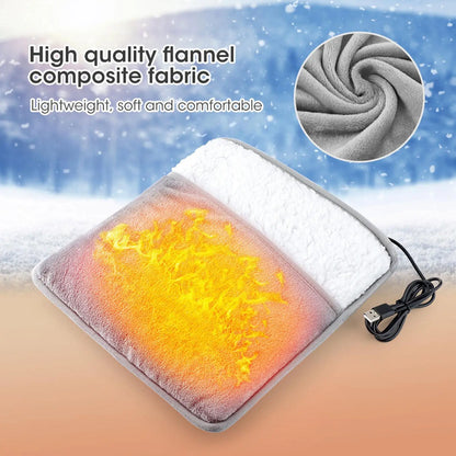 Foot Warmer USB Foot Heater Electric Foot Heating Pad Fast Heating Soft Plush Electric Foot Warmer for Home Heated Feet Warmer