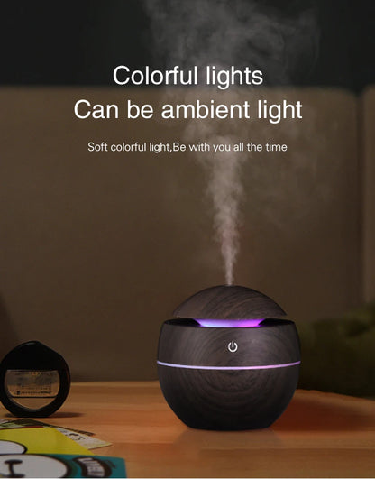 Home Wood Grain Air Humidifier Purifier Aroma Diffuser USB Ultrasonic Cool Mist Sprayer Essential Oil Fragrance
