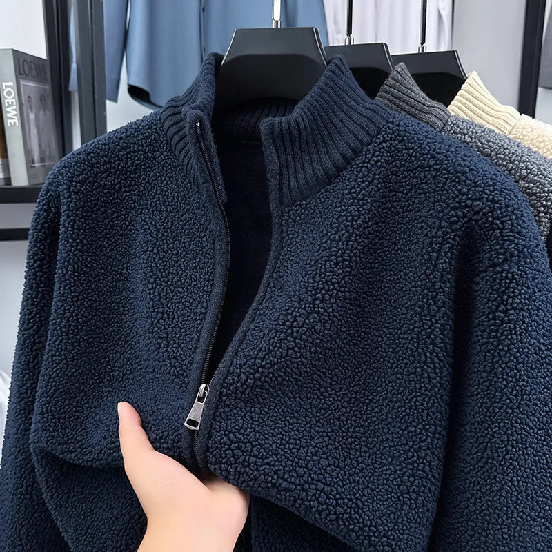 High Quality Mens Fleece Lined Jacket Full Zip Sweatshirt Winter Fall Casual Hooded Jackets Hoodie Fleece Outwear Sherpa Hoodies