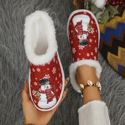 Cozy Snowman Slippers - Non-Slip Warm House Shoes, Plush Indoor Comfort for Winter. Soft & Slip-On! 🏠⛄️