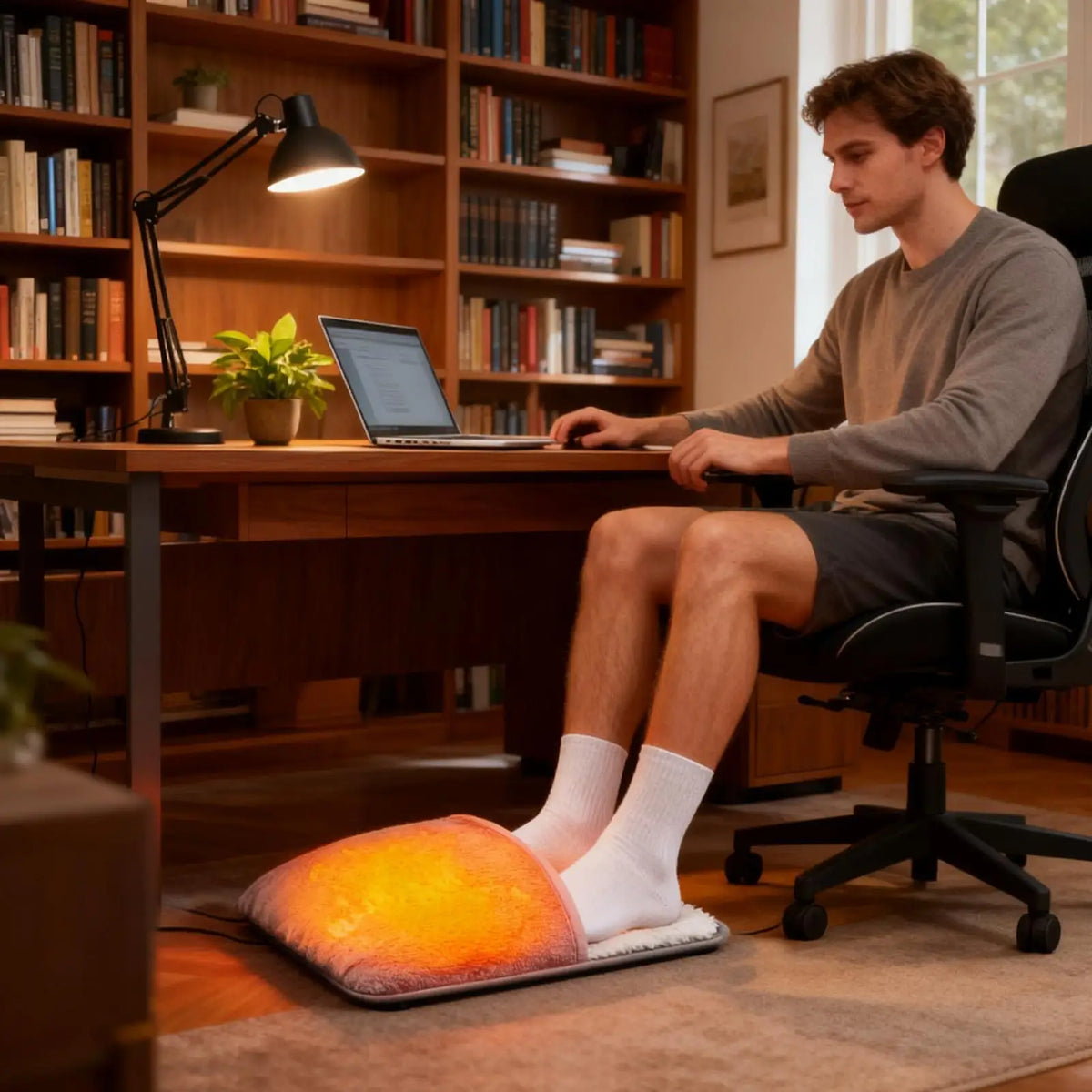 Foot Warmer USB Foot Heater Electric Foot Heating Pad Fast Heating Soft Plush Electric Foot Warmer for Home Heated Feet Warmer