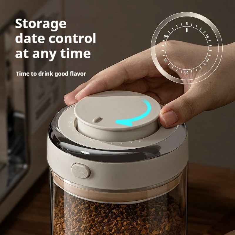 Vacuum Sealed Coffee Bean Storage Jar