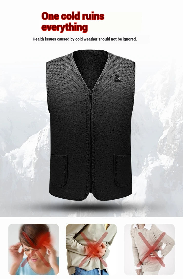 Usb Heated Vest for Men Women Electric Smart Heating Jacket Thermal Waistcoat Lightweight Warm Self Heating Vest Padded Jacket