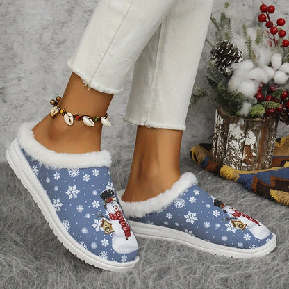 Cozy Snowman Slippers - Non-Slip Warm House Shoes, Plush Indoor Comfort for Winter. Soft & Slip-On! 🏠⛄️