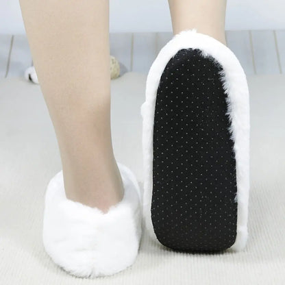 Cozy Anti-Slip Slipper Socks Women Cartoon Cat Soft Fleece Floor Socks Indoor Shoes Warm Winter Plush Socks Bedroom
