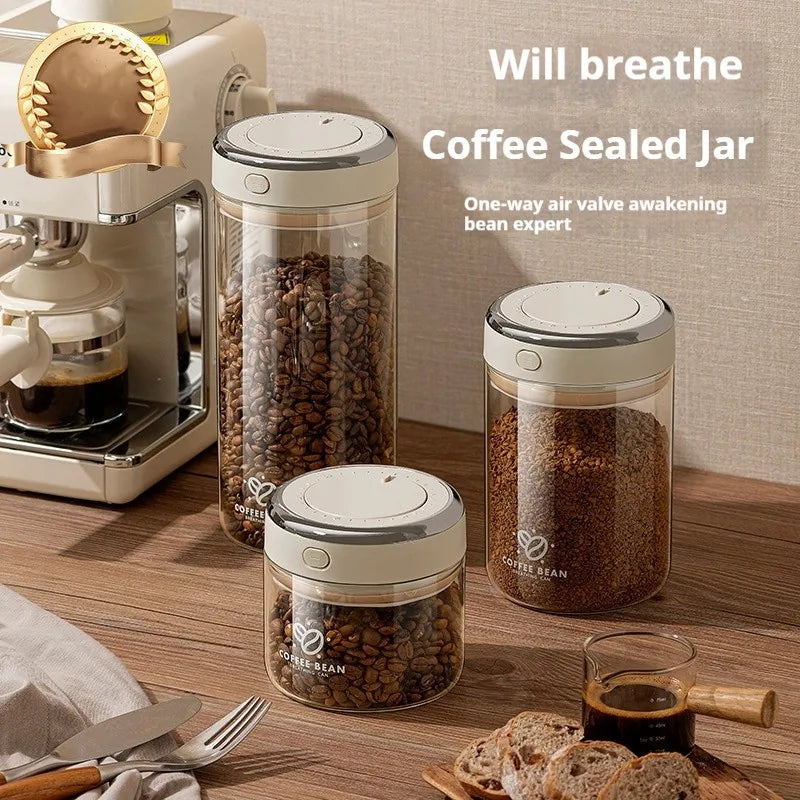Vacuum Sealed Coffee Bean Storage Jar