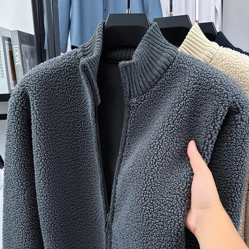 High Quality Mens Fleece Lined Jacket Full Zip Sweatshirt Winter Fall Casual Hooded Jackets Hoodie Fleece Outwear Sherpa Hoodies