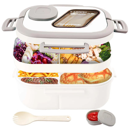 1Pcs Convenient Insulated Lunch Box European Oval Sealed Fresh-keeping Lunch Box Double-layer Household Adult Bento Box