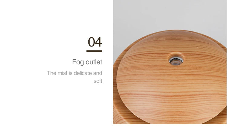 Home Wood Grain Air Humidifier Purifier Aroma Diffuser USB Ultrasonic Cool Mist Sprayer Essential Oil Fragrance