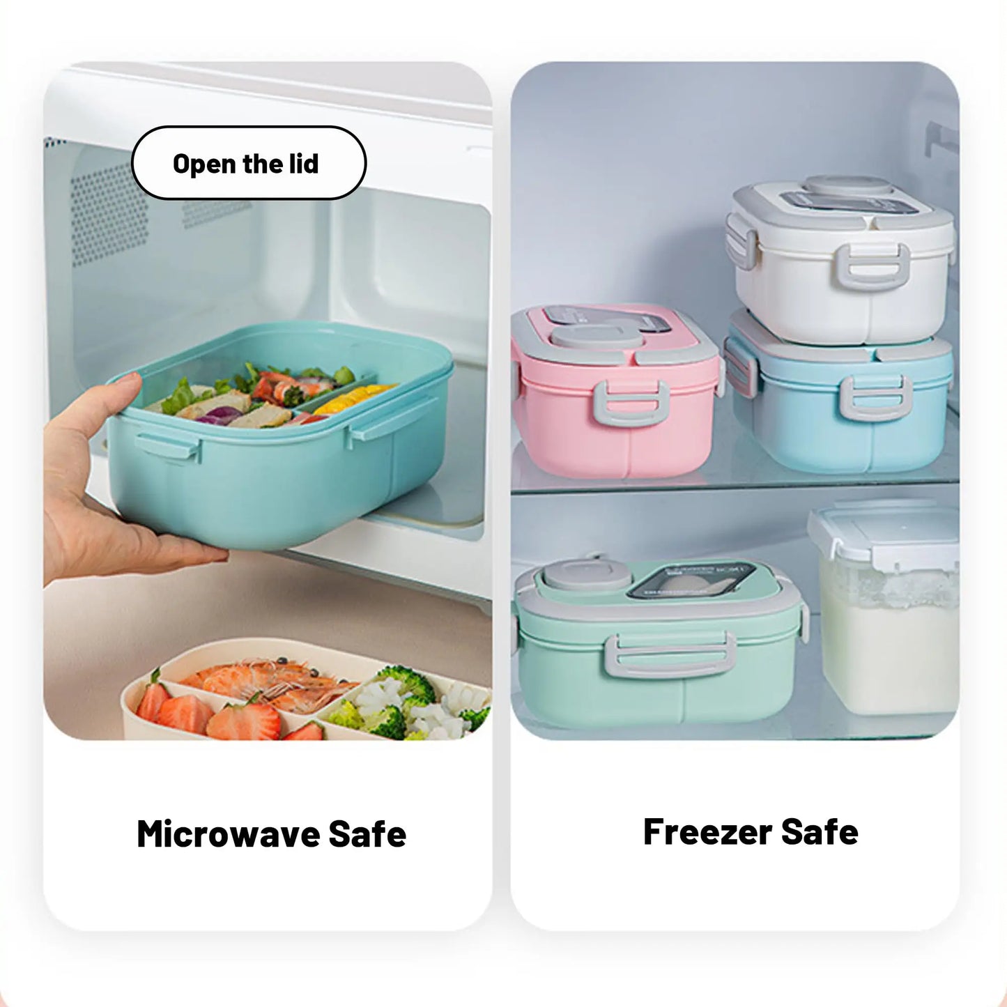 1Pcs Convenient Insulated Lunch Box European Oval Sealed Fresh-keeping Lunch Box Double-layer Household Adult Bento Box