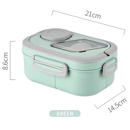 1Pcs Convenient Insulated Lunch Box European Oval Sealed Fresh-keeping Lunch Box Double-layer Household Adult Bento Box