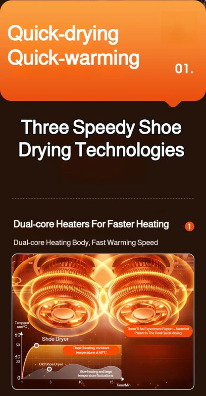 Foldable Shoes Dryer Intelligent Warmer For Home Travel Quick-Drying Shoe Deodorizer Boot Footwear Dry Machine