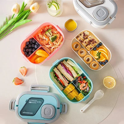 1Pcs Convenient Insulated Lunch Box European Oval Sealed Fresh-keeping Lunch Box Double-layer Household Adult Bento Box