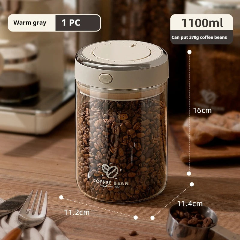 Vacuum Sealed Coffee Bean Storage Jar