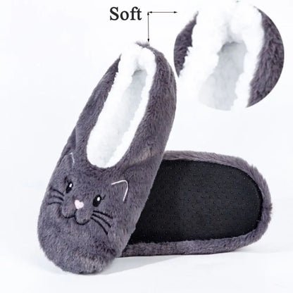 Cozy Anti-Slip Slipper Socks Women Cartoon Cat Soft Fleece Floor Socks Indoor Shoes Warm Winter Plush Socks Bedroom