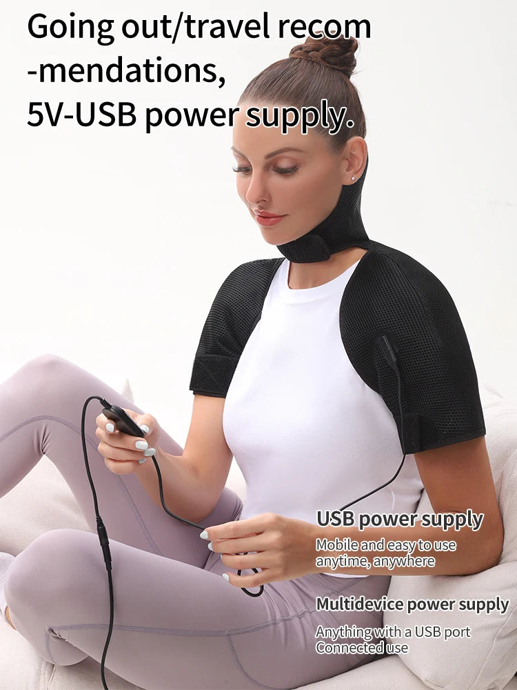 Heated Shoulder Back Massager 3 Massage Heating Functions Fits Shoulders Neck Back Relieves Cervical Soreness Muscle Strains