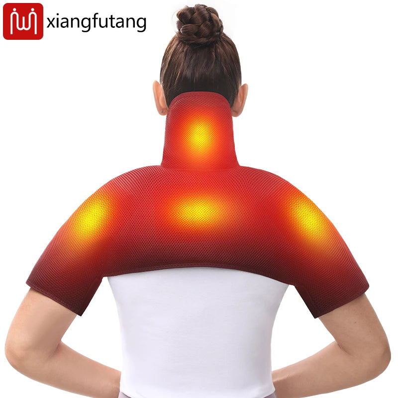 Heated Shoulder Back Massager 3 Massage Heating Functions Fits Shoulders Neck Back Relieves Cervical Soreness Muscle Strains