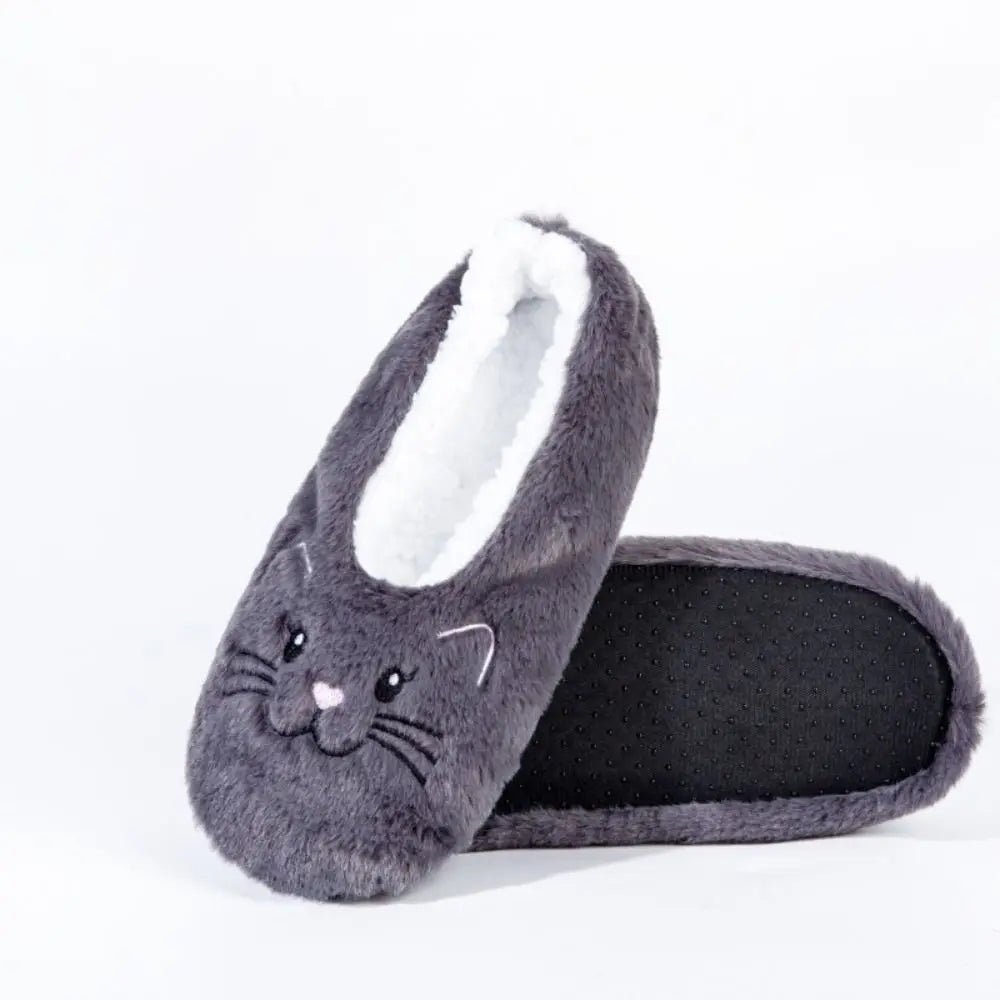 Cozy Anti-Slip Slipper Socks Women Cartoon Cat Soft Fleece Floor Socks Indoor Shoes Warm Winter Plush Socks Bedroom