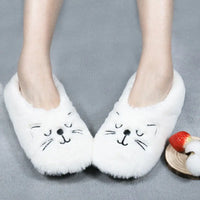 Cozy Anti-Slip Slipper Socks Women Cartoon Cat Soft Fleece Floor Socks Indoor Shoes Warm Winter Plush Socks Bedroom