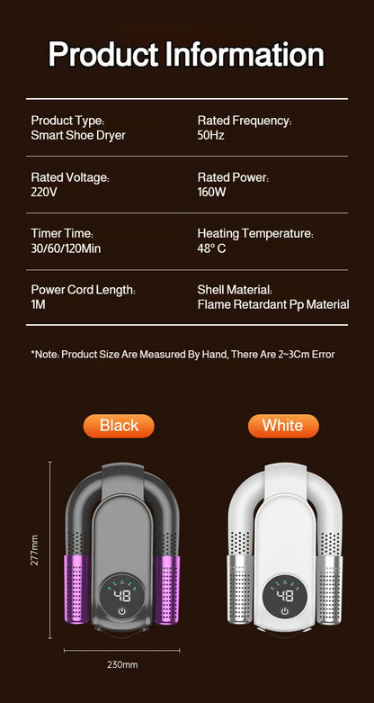 Foldable Shoes Dryer Intelligent Warmer For Home Travel Quick-Drying Shoe Deodorizer Boot Footwear Dry Machine