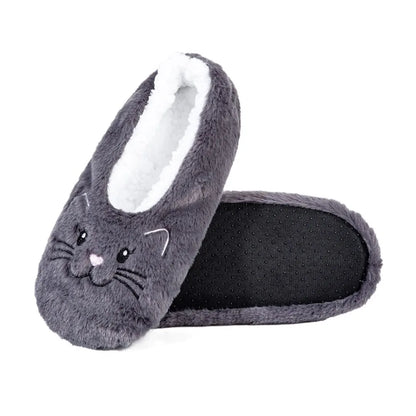 Cozy Anti-Slip Slipper Socks Women Cartoon Cat Soft Fleece Floor Socks Indoor Shoes Warm Winter Plush Socks Bedroom