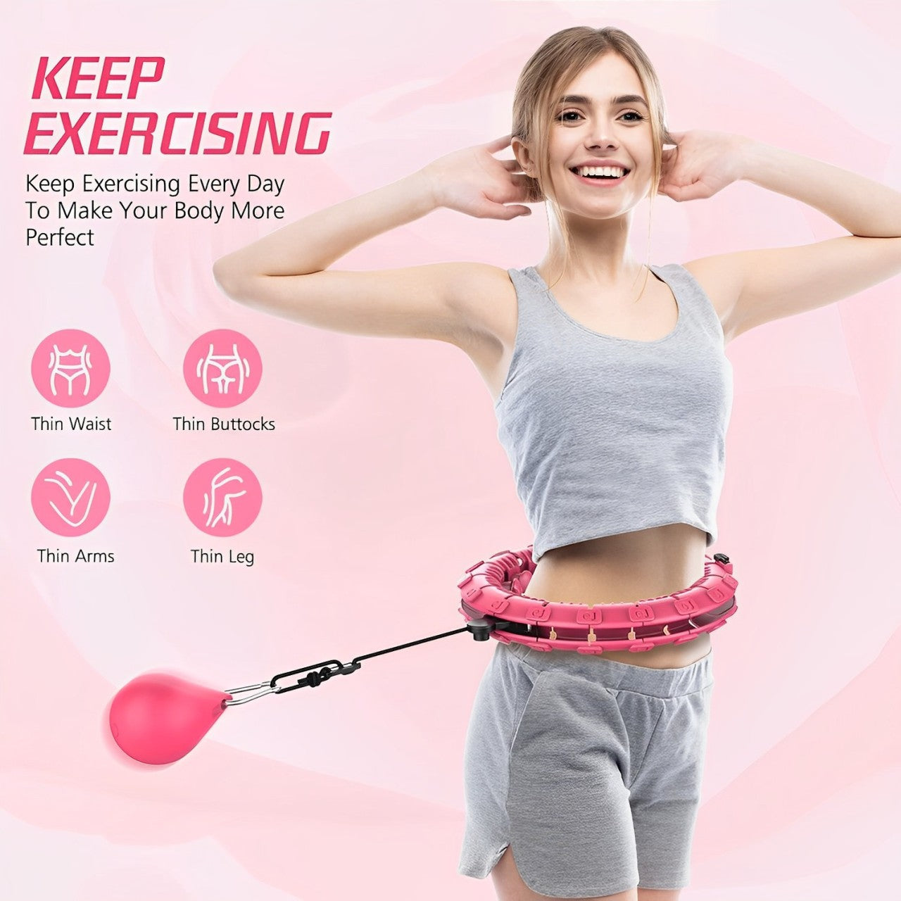 FunFit Weighted Hula Hoop for Waist Slimming & Core Strength